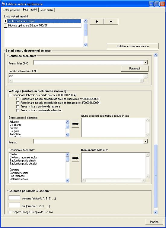 Setari optimizare 2 redim